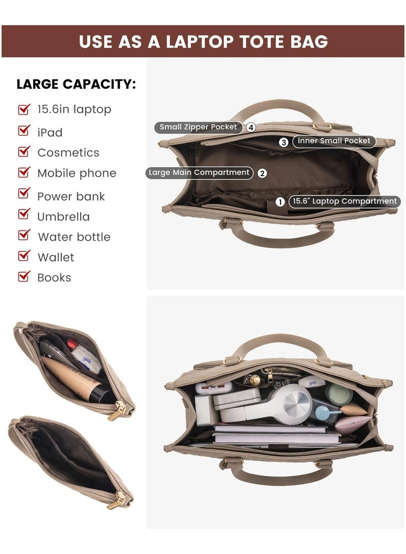 Baitique Premium Insulated Lunch Bag & Laptop Tote for Women – 15.6" Thermal Work Bag with Matching Wallet  - Image 4