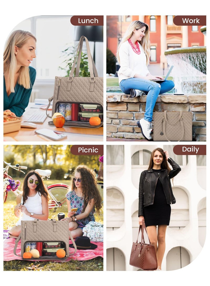 Baitique Premium Insulated Lunch Bag & Laptop Tote for Women – 15.6" Thermal Work Bag with Matching Wallet  - Image 5