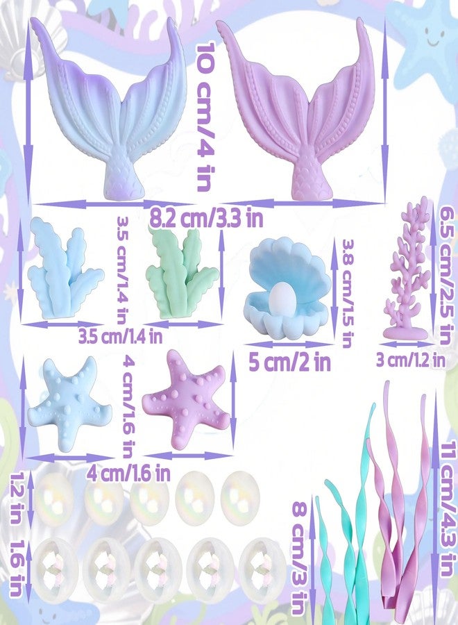 Tyotrbs Mermaid Cake Decorations, Tyotrbs Mermaid Cake Toppers Under the Sea Party Decor Seashell Fish Cake Accessories for Summer and Ocean Birthday Party Decorations - Image 3