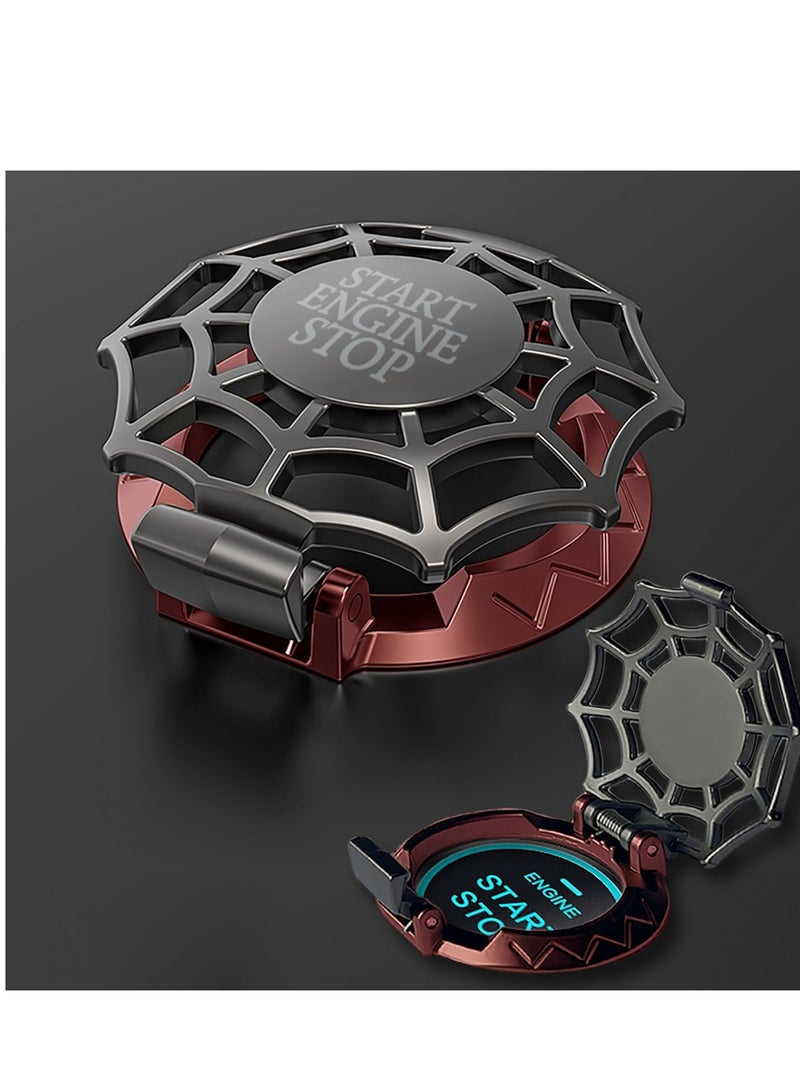 SYOSI Push Start Button Cover Press Car Engine Start Stop Button Cover Push to Start Button Cover Ignition Protective Anti-Scratch Universal Button Decoration Protector Car Interior Accessories - Image 1