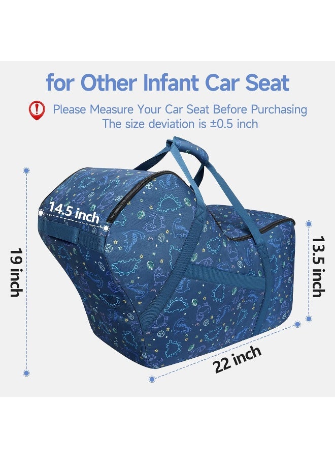 YOREPEK Infant Car Seat Travel Bag Compatible with Nuna Pipa Car Seat and Base,Fit for Graco SnugRide 35 Lite and Base,Car Seat Carrier for Airport,Carseat Travel Cover for Baby Travel Essentials,BLUE - Image 4