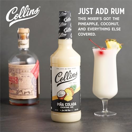 Collins Chicago Collins Pina Colada Mix | Made With Real Pineapple Juice, Coconut and Other Natural Flavors | Tropical Cocktail Mixer, Home Bar accessories Cocktail Mixers, 32 fl oz - Image 2