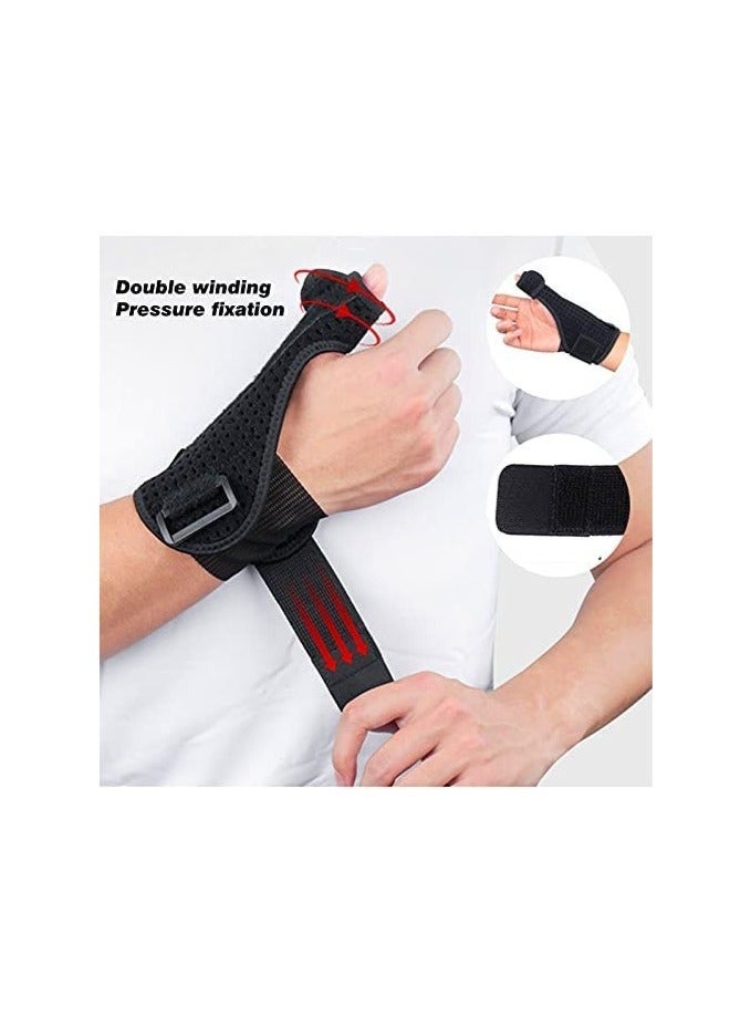 Sport Thumb Wrist Support Sleeve, Breathable and Adjustable Thumb Wrist Gloves, Gloves for Pain Relief Arthritis Tendonitis Sprained, Upgraded version, Black - Image 3