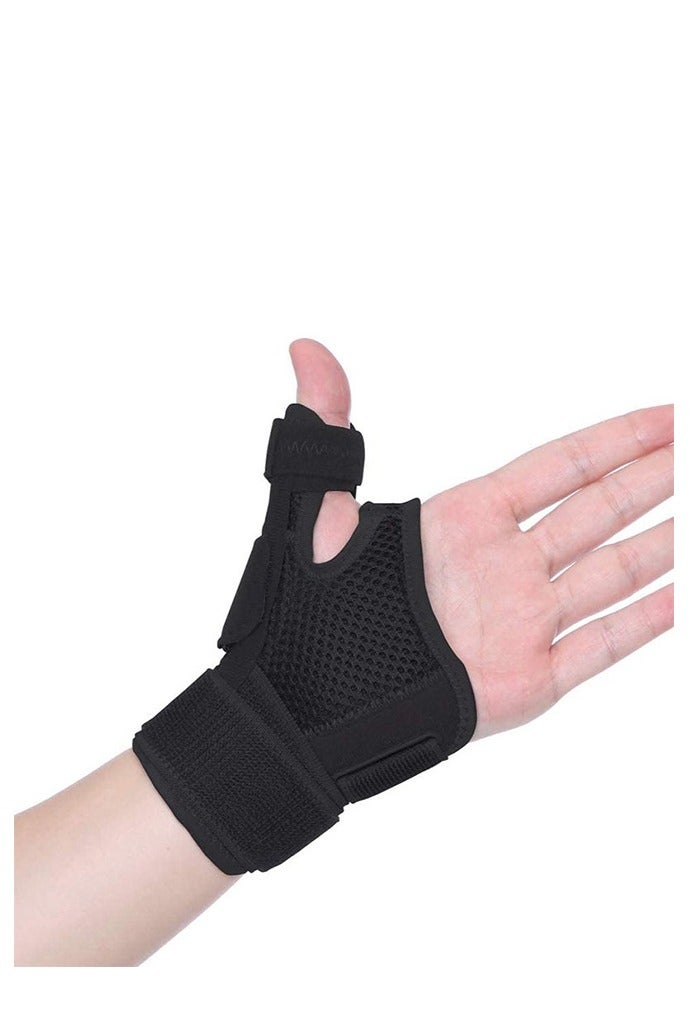 Sport Thumb Wrist Support Sleeve, Breathable and Adjustable Thumb Wrist Gloves, Gloves for Pain Relief Arthritis Tendonitis Sprained, Upgraded version, Black - Image 1