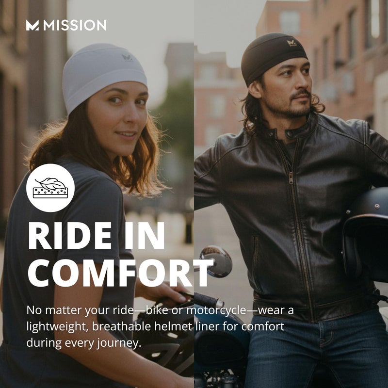 MISSION Cooling Helmet Liner- Cools Instantly When Wet, UPF 50, Wear Under Helmets, Hardhats & More- Black - Image 5
