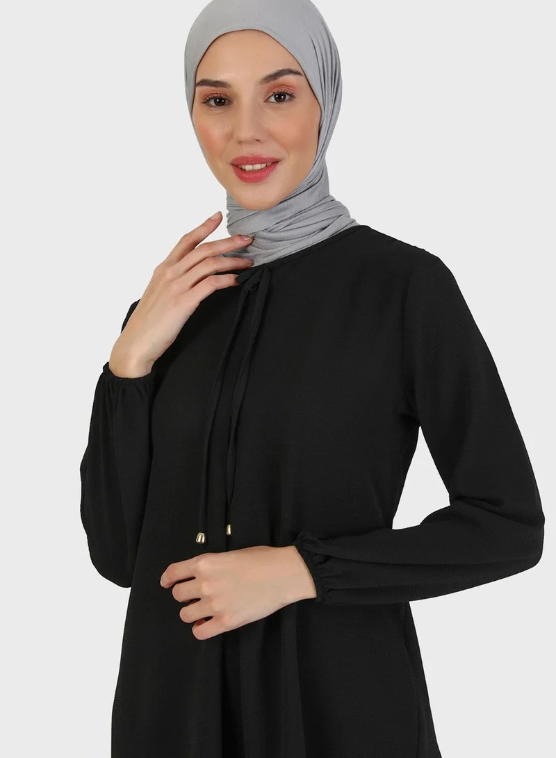 Tavin by Modanisa Puff Sleeve Drawstring Tunic