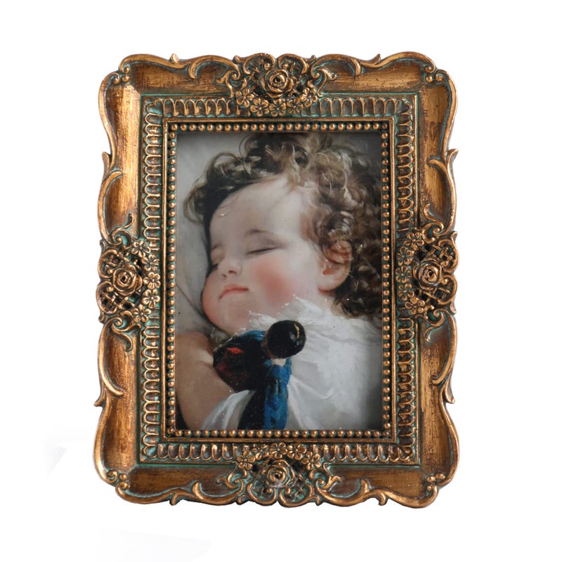 VINLIFE VINLIFE Vintage Picture Frames 2.5 x 3.5 Wallet Size Picture Frames Small Picture Frames 2.5 x 3.5 Antique Frames Gallery Wall Art  Bronze Gold  - Image 1