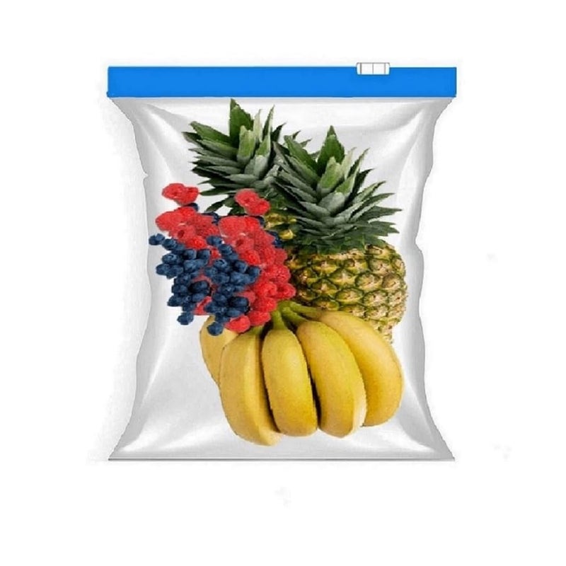 ZUCLLSPA Zip n Seal Slider Blue Zip Lock Bags Food Vegetable Fridge Storage Bag Freezer microwave Safe Bpa Free Reusable Ldpe Transparent Zipper Bag Pack Of 10 Ur404