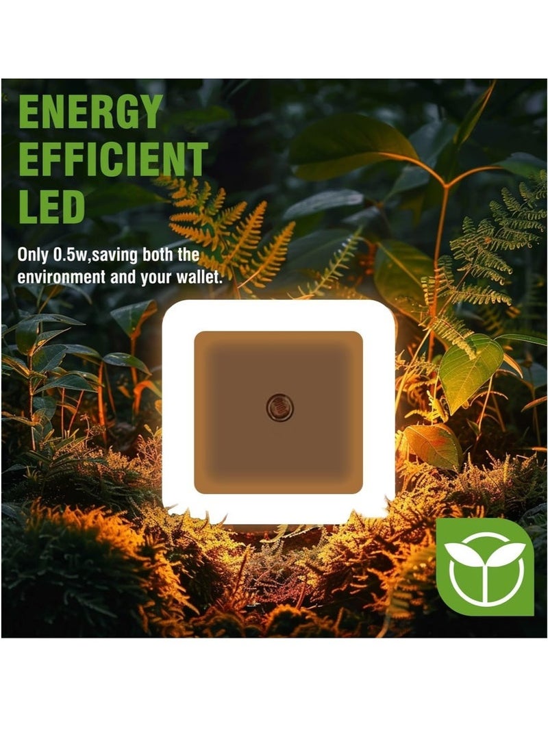 طقم من مصباحي إضاءة ليلية LED يُوصلان بالحائط، بقوة 0.5 واط، مستشعر إضاءة من الغسق إلى الفجر، إضاءة ليلية تلقائية التشغيل والإيقاف، مناسب لغرف الأطفال، غرف النوم، الحمامات، الممرات، المطابخ. - Image 4