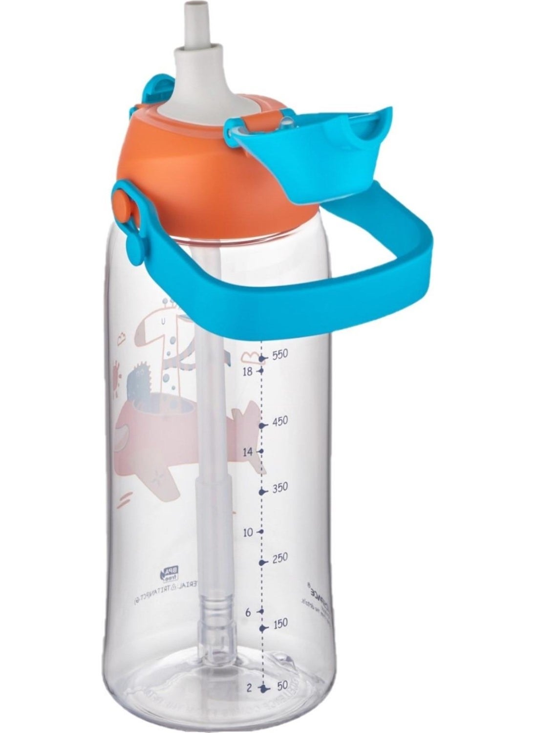 UZSPACE 730ML Tritan Single Lid Double Use With/Without Straw Tritan Children's Water Flask with Hanger  - Image 2