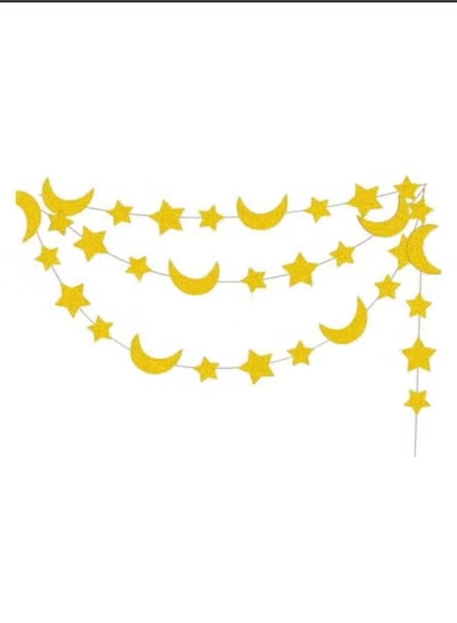 ThePartyPopper Ramadan Star and Crescent Moon Hanging Garland - Image 1