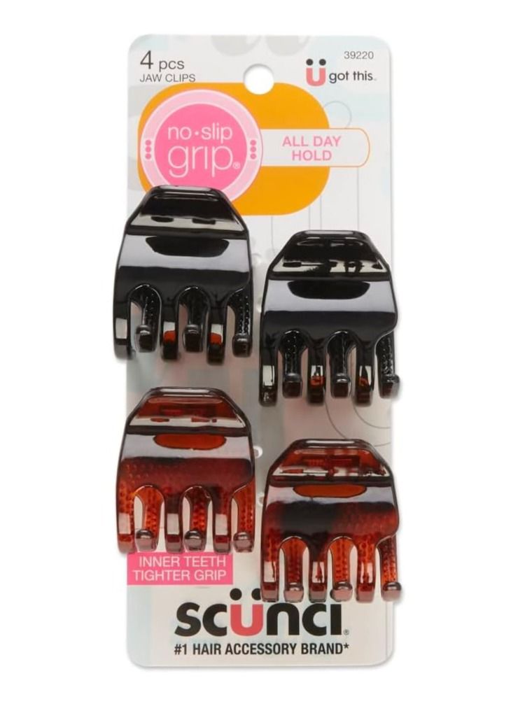 Scunci No Slip Chunky Jaw Clips 4 Pcs Multicolor - Image 1