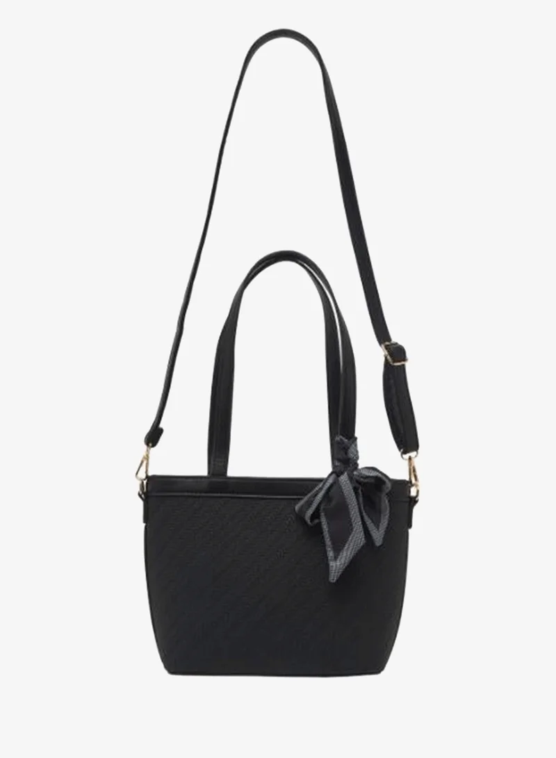 Sasha Sasha Textured Tote Bag with Scarf Accent