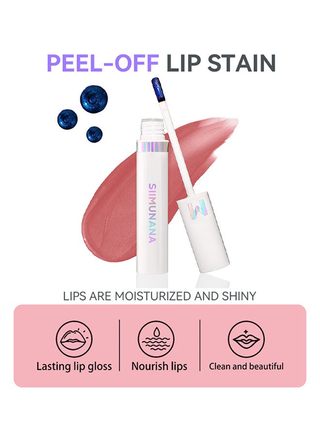 siimunana Wonder Blading Lip Stain Peel Off Masque, Long Lasting, Waterproof And Transfer Proof Nude Lip Tint, Matte Finish Peel Off Lip Stain (Whimsical Warm Rose) - Image 3