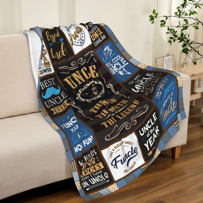 SIKLTY Uncle Gifts Throw Blanket 60"" x 50""  Birthday Gifts for Uncle  Best Uncle Gift from Niece  Cool Uncle Gifts from Nephews  Great Gifts for Uncles from Kids  Best Uncle Ever Gifts - Image 2