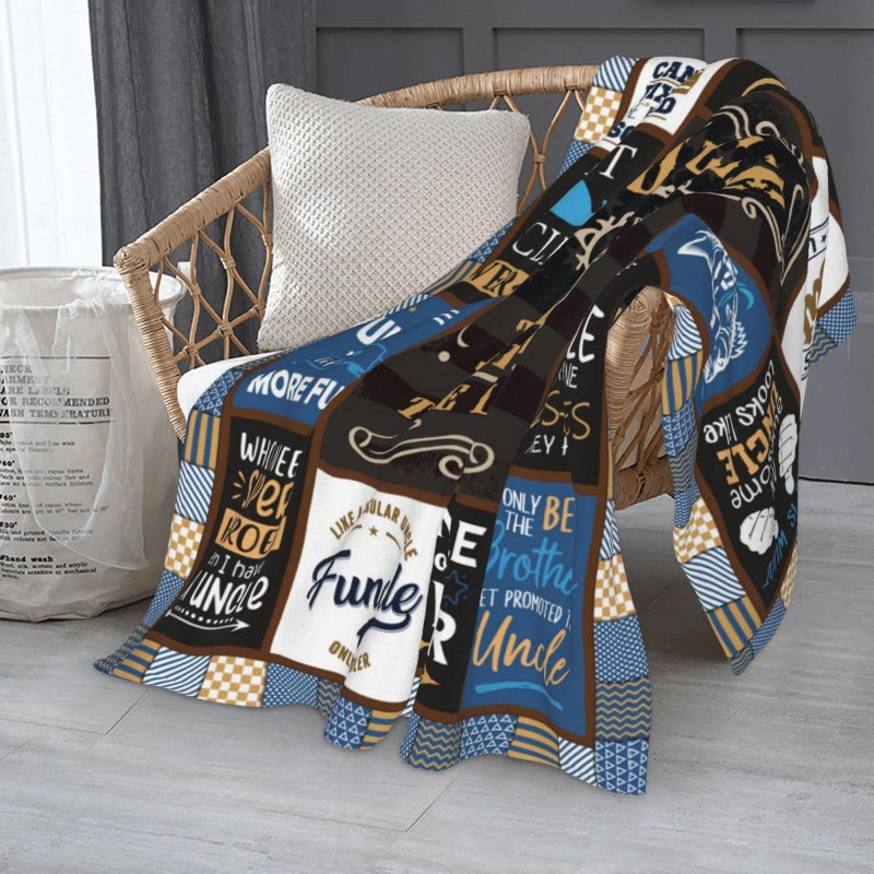 SIKLTY Uncle Gifts Throw Blanket 60"" x 50""  Birthday Gifts for Uncle  Best Uncle Gift from Niece  Cool Uncle Gifts from Nephews  Great Gifts for Uncles from Kids  Best Uncle Ever Gifts - Image 4