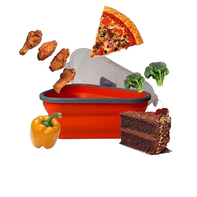 Brikipth Easy To Store Pizza Storage Container with 5 Microwavable Serving Trays | Adjustable Pizza Slice Container to Organize & Save Space | BPA Free, Microwave & Dishwasher Safe - Image 1