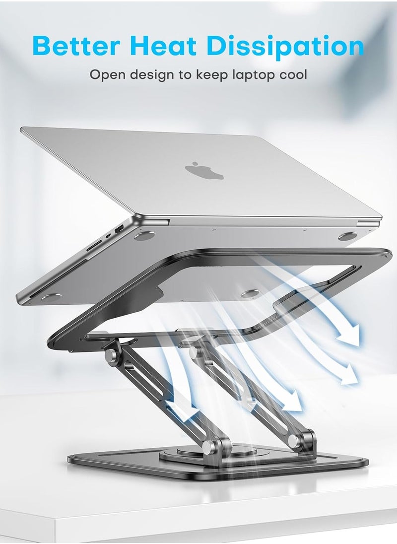 Laptop Stand for Desk,Adjustable Laptop Riser Aluminium Alloy Material Foldable Portable Laptop Holder,Ventilated Cooling Notebook Stand for MacBook Pro/Air,Lenovo,Dell, HP,All Laptops&Tablets 10-16"