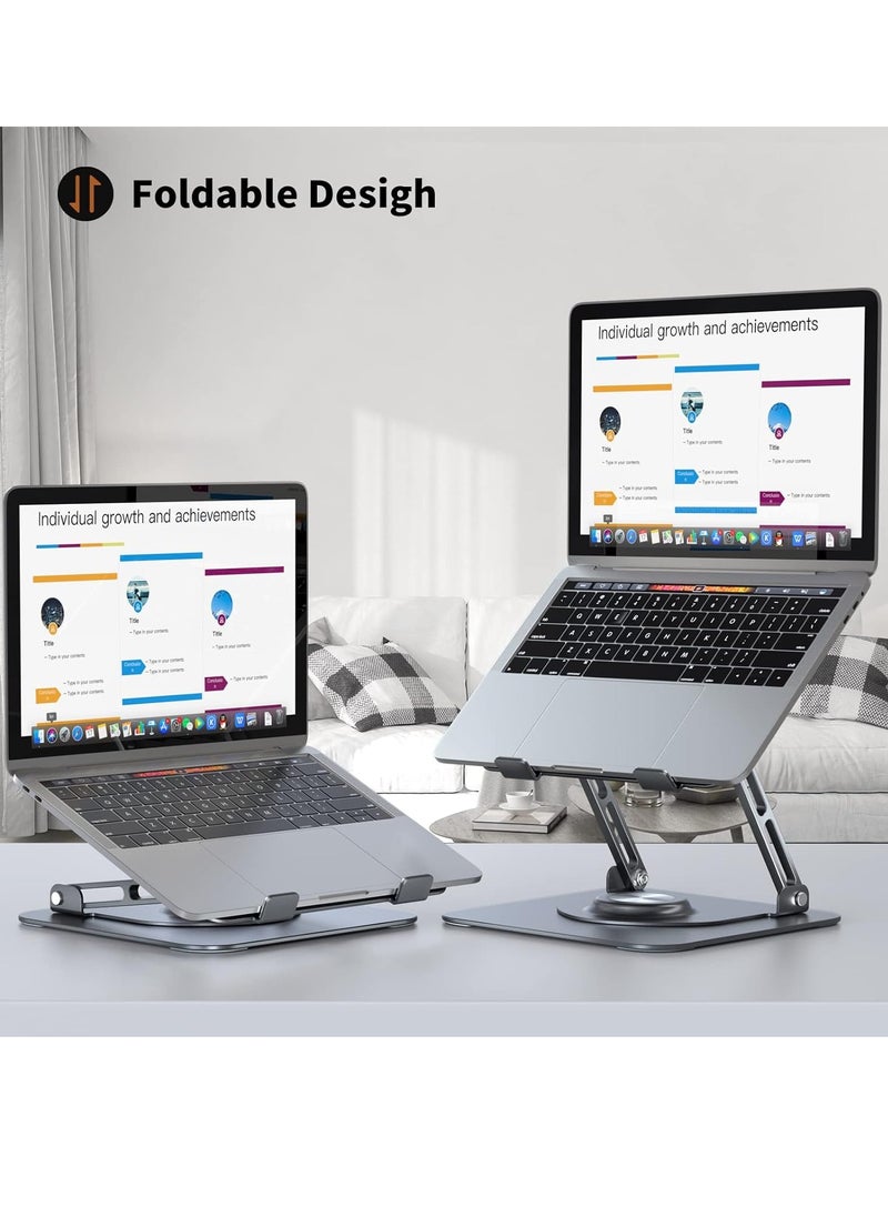 Laptop Stand for Desk,Adjustable Laptop Riser Aluminium Alloy Material Foldable Portable Laptop Holder,Ventilated Cooling Notebook Stand for MacBook Pro/Air,Lenovo,Dell, HP,All Laptops&Tablets 10-16"