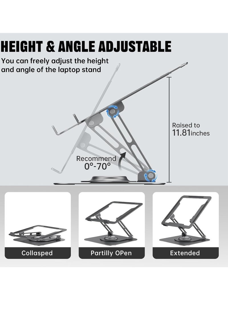 Laptop Stand for Desk,Adjustable Laptop Riser Aluminium Alloy Material Foldable Portable Laptop Holder,Ventilated Cooling Notebook Stand for MacBook Pro/Air,Lenovo,Dell, HP,All Laptops&Tablets 10-16"