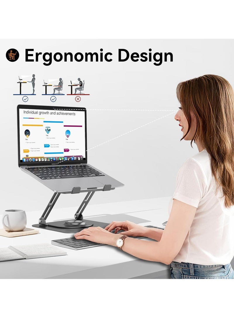 Laptop Stand for Desk,Adjustable Laptop Riser Aluminium Alloy Material Foldable Portable Laptop Holder,Ventilated Cooling Notebook Stand for MacBook Pro/Air,Lenovo,Dell, HP,All Laptops&Tablets 10-16"