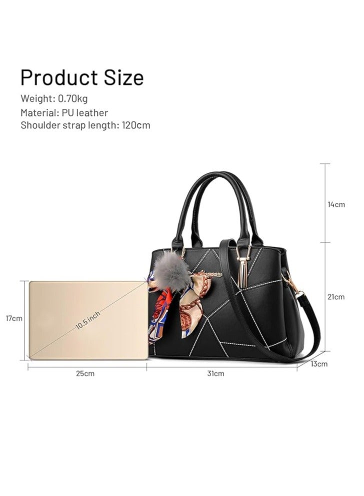 Fashion Women's PU Leather Handbag Crossbody Bag for Women Large Capacity Tote Bags Top Handle Fashion Shoulder Bag for Ladies Travel - Image 4