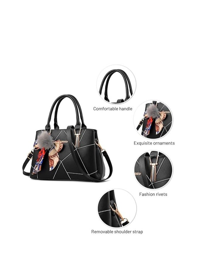 Fashion Women's PU Leather Handbag Crossbody Bag for Women Large Capacity Tote Bags Top Handle Fashion Shoulder Bag for Ladies Travel - Image 2