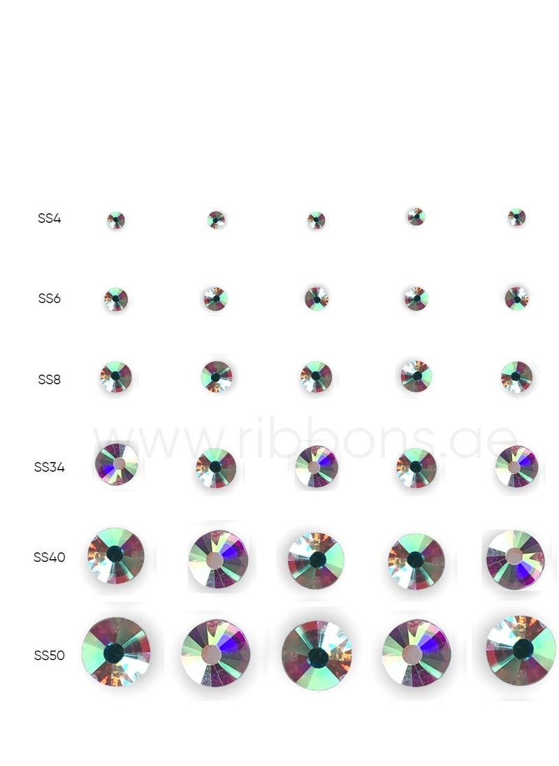 Generic بلورات Hotfix AB لملابس الحرف اليدوية SS4 / SS6 / SS8 / SS34 / SS40 / SS50  - Image 2