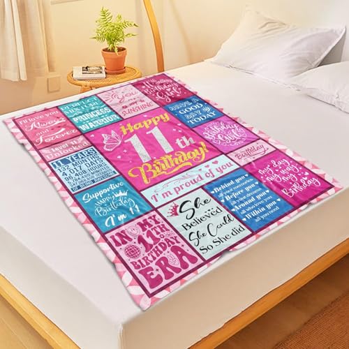 Lavua 11 Year Old Girl Birthday Gifts - Birthday Gift for 11-Year-Old Girls - 11th Birthday Decorations for Girls - 11 Years Old Girl Gift Ideal for Daughter Granddaughter Niece - 11th Blanket 50"X60" - Image 5