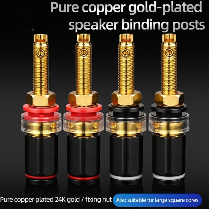 4 high fidelity audio terminals, gold plated amplifier connector, brass banana female connector - Image 5
