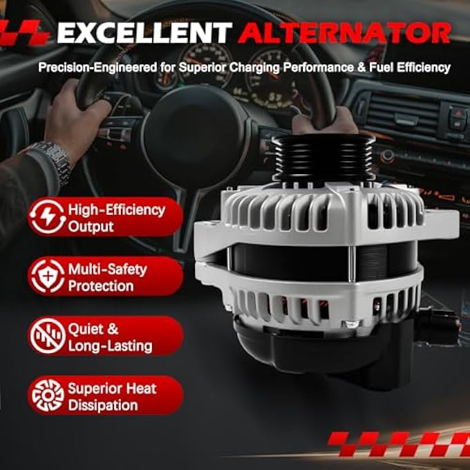 Autodevil 11099 Alternator Fit for MDX TL RL, for Pilot Odyssey Ridgeline, 2005 2006 2007 2008, 3.2L 3.5L 3.7L,130Amp 12V Automotive Replacement Alternator OE 31100-RDJ-A01,CSC10,CSD29 - Image 4
