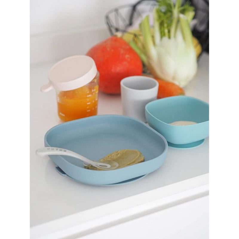 Baba Beaba Silicone 4 Piece Baby Meal Set – Suction Plate, Suction Bowl, Anti-Slip Cup & 2nd Stage Spoon, Non-Slip, Easy to Clean, BPA-Free Baby Feeding Set for Mess-Free Mealtime Essentials, 4M+ - Image 5