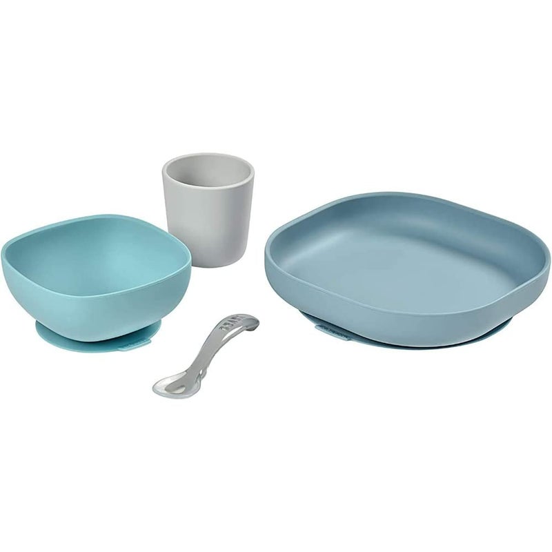 Baba Beaba Silicone 4 Piece Baby Meal Set – Suction Plate, Suction Bowl, Anti-Slip Cup & 2nd Stage Spoon, Non-Slip, Easy to Clean, BPA-Free Baby Feeding Set for Mess-Free Mealtime Essentials, 4M+ - Image 2