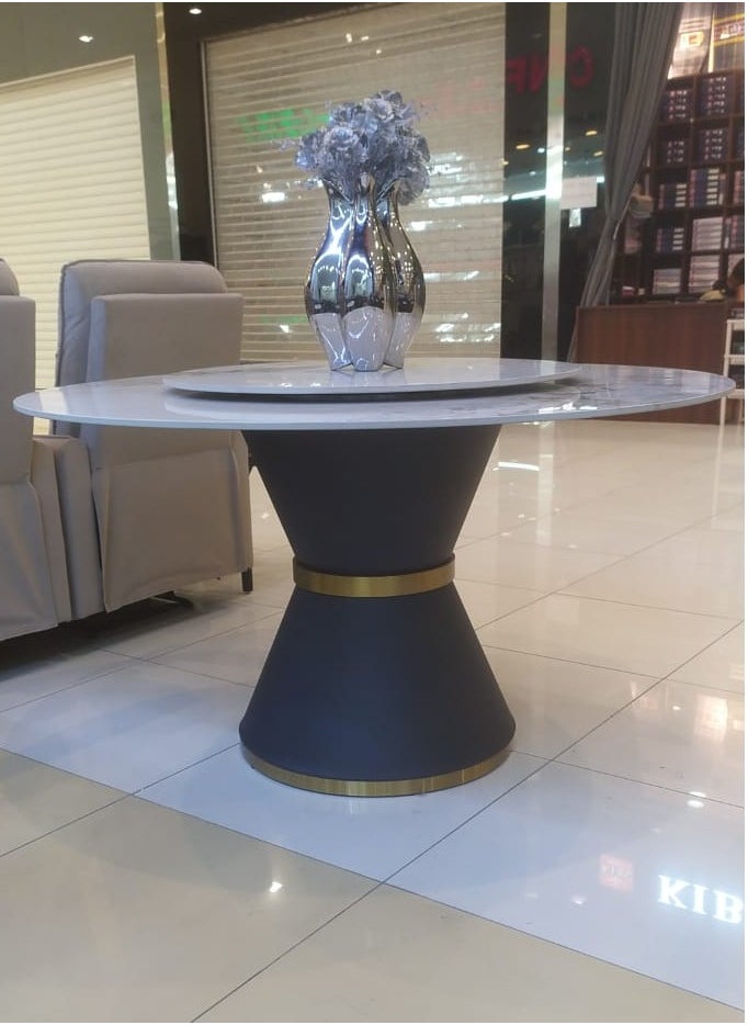 Vlovehome - Modern 135-diameter dining table with 4 luxury dining chairs - Image 1