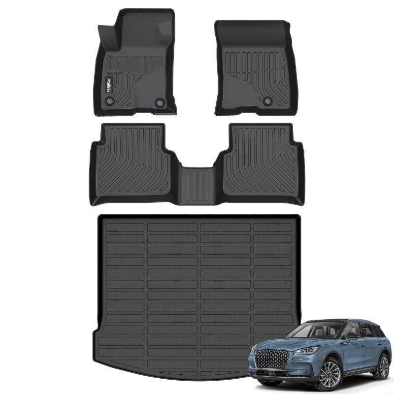 WailtnbAll Weather Floor Mats Cargo Liner for Lincoln Corsair 20202025 Liners Not for Plugin Hybrid Custom Fit Lincoln Corsair 20202025 Waterproof Durable Easy to Clean Accessories