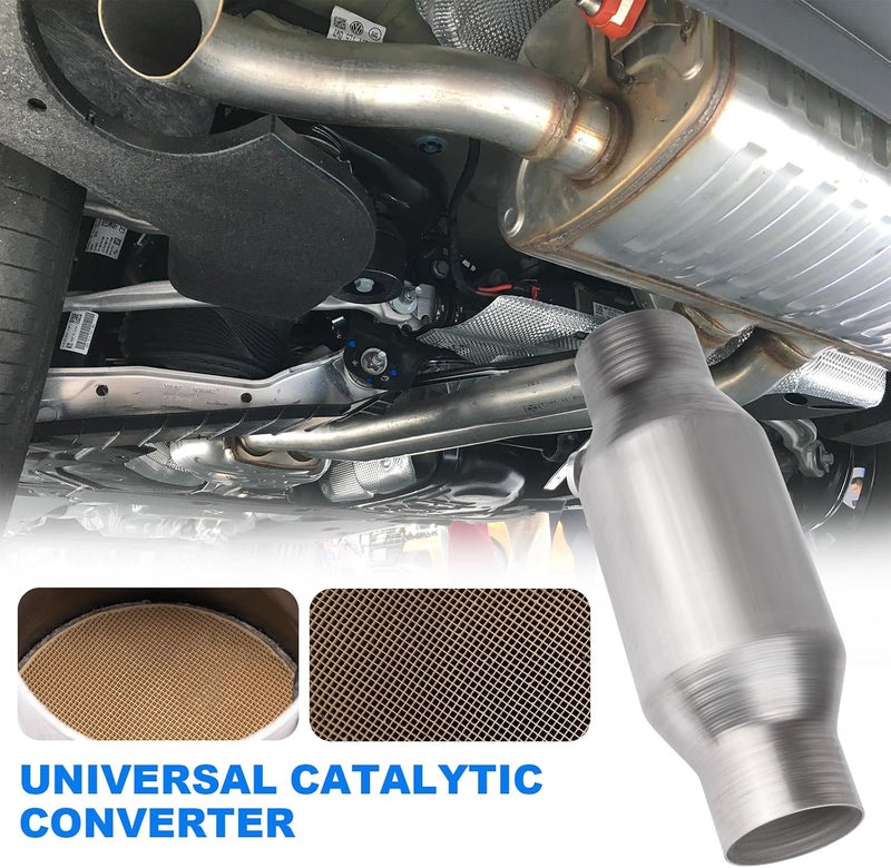 Catalytic Converter 2.25 Inch 1 Pcs, High Flow Universal Catalytic Convert Inlet Outlet 2.25 In, Direct-Fit Catalytic Convertor with O2 Port (EPA Compliant) - Image 5