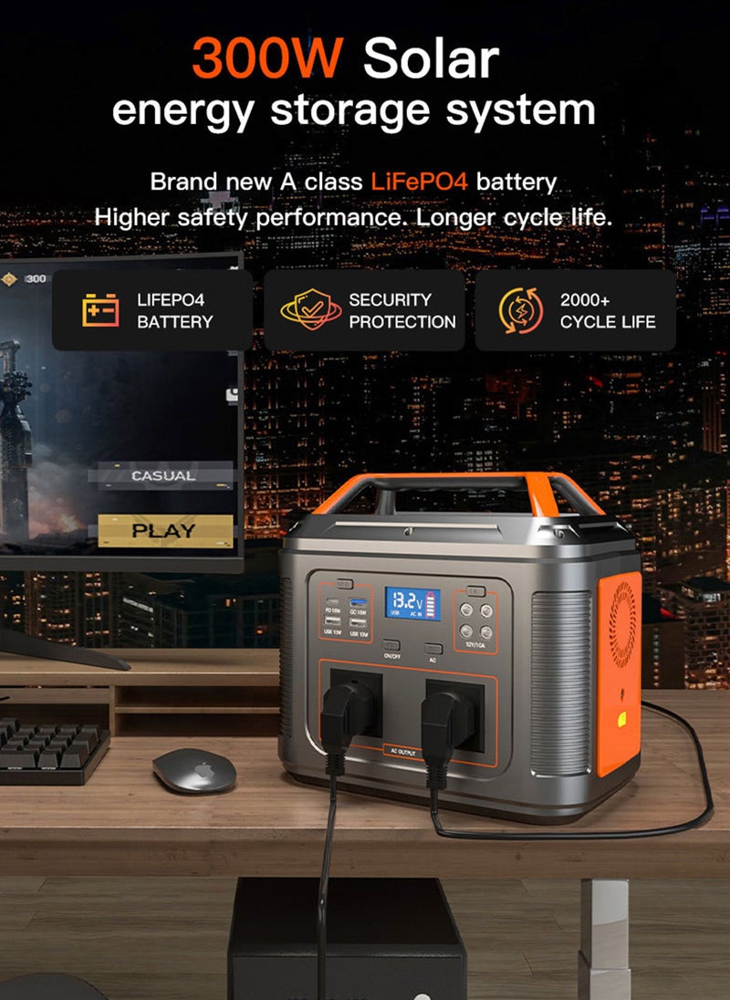 Sharpdo SHARPDO Portable Power Station, 230Wh LiFePO4 (LFP) Battery, 300W AC/100W USB-C Output, Solar Generator(Solar Panel Optional) for Home Backup Power, Camping & RVs  - Image 2