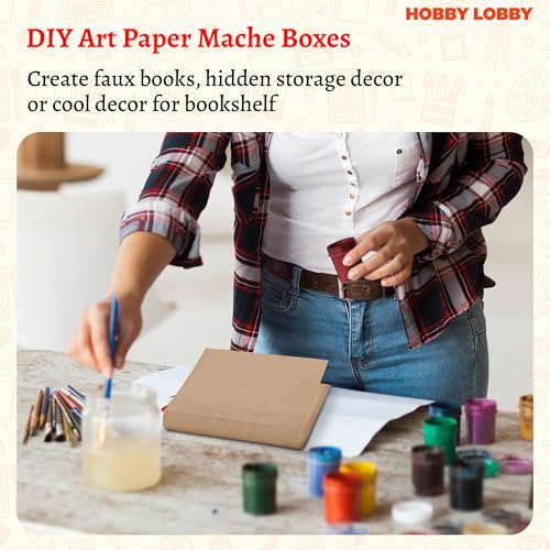 Hobby Lobby Rectangle Paper Mache Book Box (Set of 3) - Plain Fake Book Boxes for DIY Decoration - Storage Box for Crafting - Sturdy Faux Storage Box - Decorative Books for Bookshelf Decor & More - Image 4