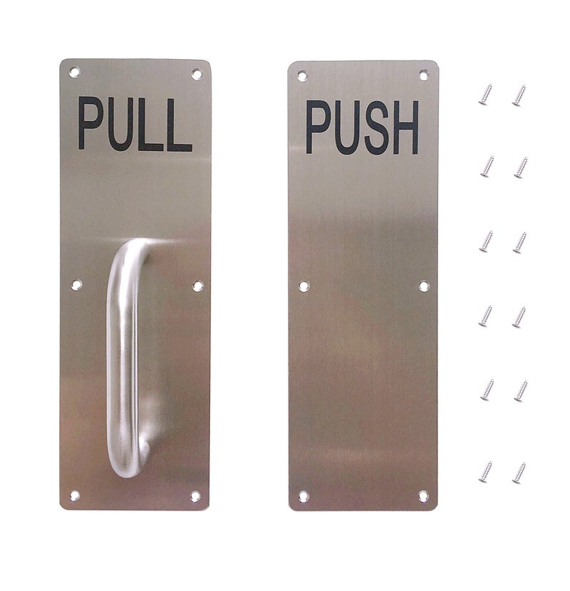 Aimyoo Stainess Steel Door Handle, Pull and Push Plate Commercial Door Handle with Screws 11.8" x 3.2" - Image 5