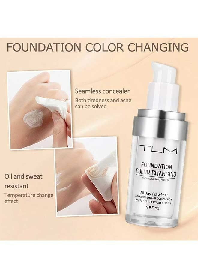 تي إل إم تغيير لون البشرة مؤسسة مختلفة ، كل يوم لا تشوبه شائبة لون دافئ كريم BB قاعدة ماكياج المخفي ، واقية من الشمس لا تشوبه شائبة تغيير لون الأساس 30ml - Image 3