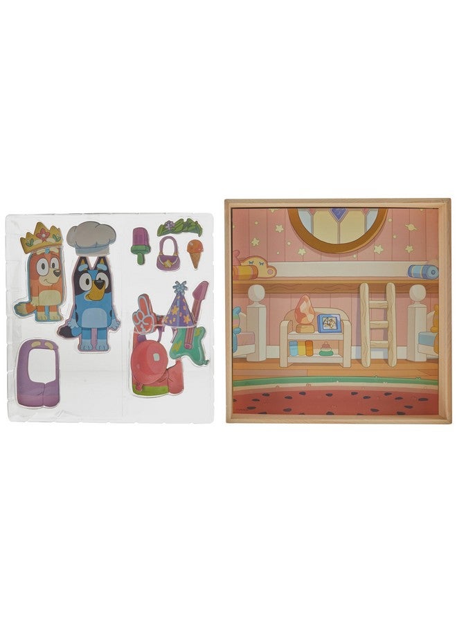 Horizon Group USA Bluey Magnetic Wooden Playhouse, 18 Piece Activity Set, Includes 2 Wooden Dolls House, Great Toys for Kids, Fun Birthday Party Activity, House Playset - Image 4