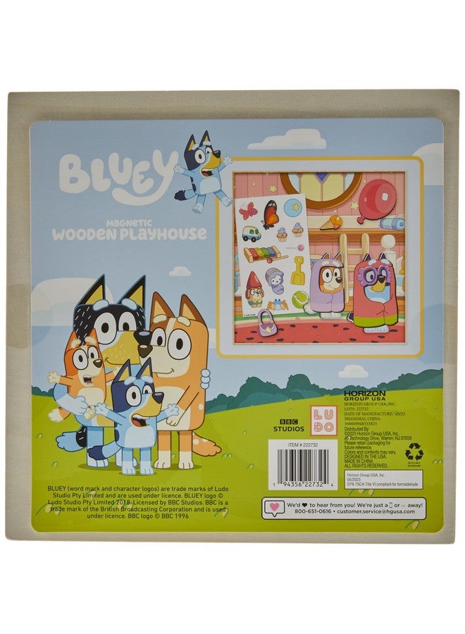 Horizon Group USA Bluey Magnetic Wooden Playhouse, 18 Piece Activity Set, Includes 2 Wooden Dolls House, Great Toys for Kids, Fun Birthday Party Activity, House Playset - Image 3