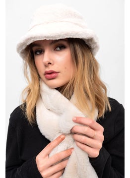 Saria Moda Saria Fashion Women 2 Piece Set Plush Bucket Hat Neck Scarf  - Image 2
