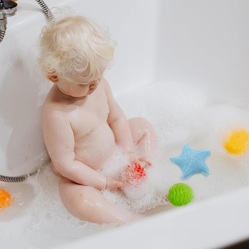 Bath Sponge Exfoliating Body Wash Sponge Shower Scrubber for Newborns with Soft Konjac Material Blue - Image 5