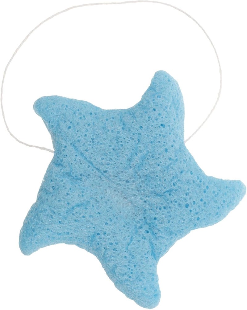 Bath Sponge Exfoliating Body Wash Sponge Shower Scrubber for Newborns with Soft Konjac Material Blue - Image 1