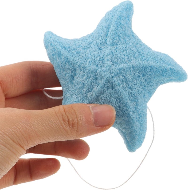 Bath Sponge Exfoliating Body Wash Sponge Shower Scrubber for Newborns with Soft Konjac Material Blue - Image 4