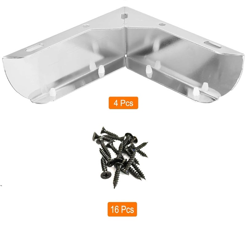 QZibeva Furniture Silver Legs 4Pcs 146 X 55 mm Carbon Steel Simple Design Furniture Feet L Shaped Support Legs Replacement for Sofa Bedside Table TV Cabinet Feet with Screws - Image 3