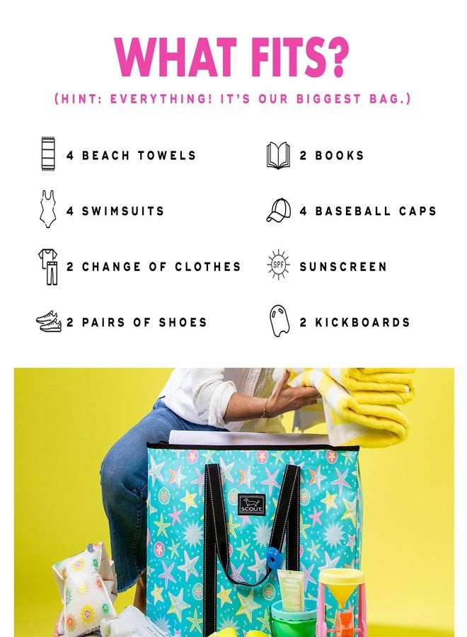 سكاوت حقيبة تسوق للأولاد من سكوت 4 بسحاب، مقاس كبير جدًا - حقيبة متينة وخفيفة الوزن للشاطئ، وحمام السباحة، والسفر العائلي، والتخزين - مقاومة للماء، بسحاب للإغلاق - Image 4