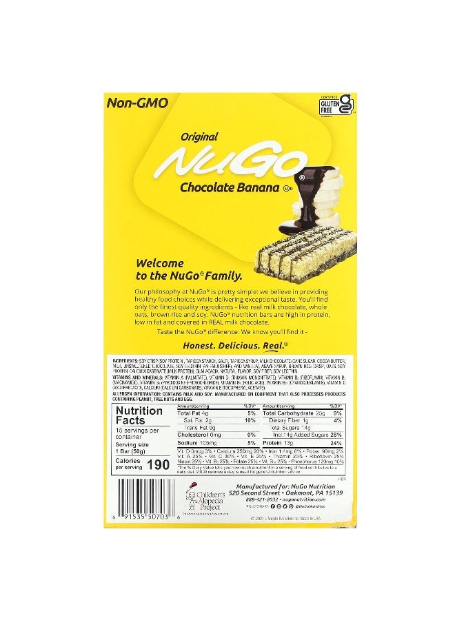 NuGo Nutrition NuGo Nutrition, Chocolate Banana Bars, 15 Bars, 1.76 oz (50 g) Each  - Image 2