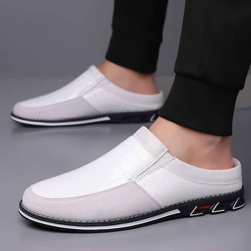 Prince Men'S Half-Slip Leather Shoes 51 Without Heel 52 Men'S Shoes Casual Lazy Slippers Large Size 53 Toe-Toe Slippers - Image 2